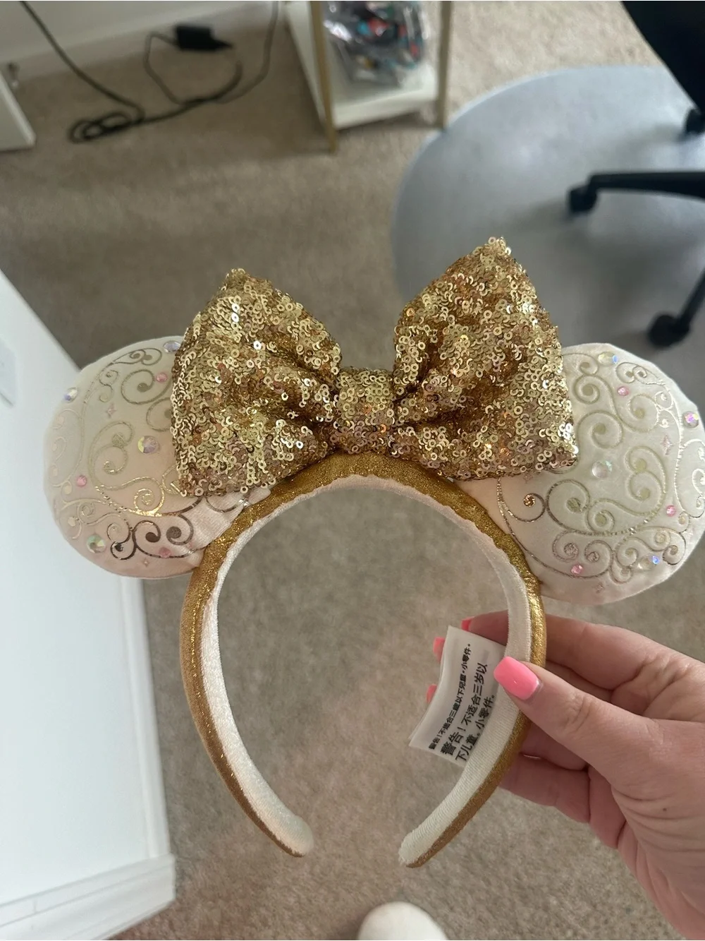 Gold Sequin ear headband -